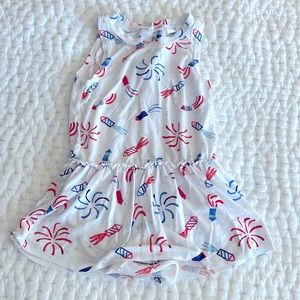 Angel Dear Sleeveless Skirted Bodysuit Dress w Firecrackers